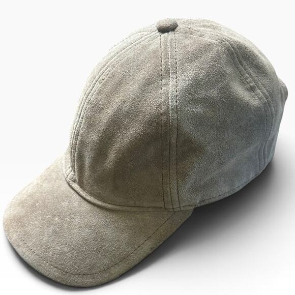 rag & bone Other - Rag & Bone New York Taupe Suede Unisex Baseball Cap One Size Leather Strap